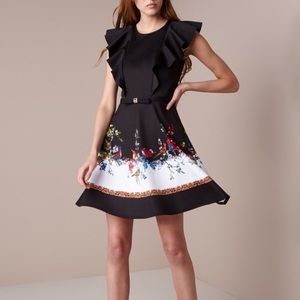 Brand new Ted Baker Opulent Fauna Ruffle dress